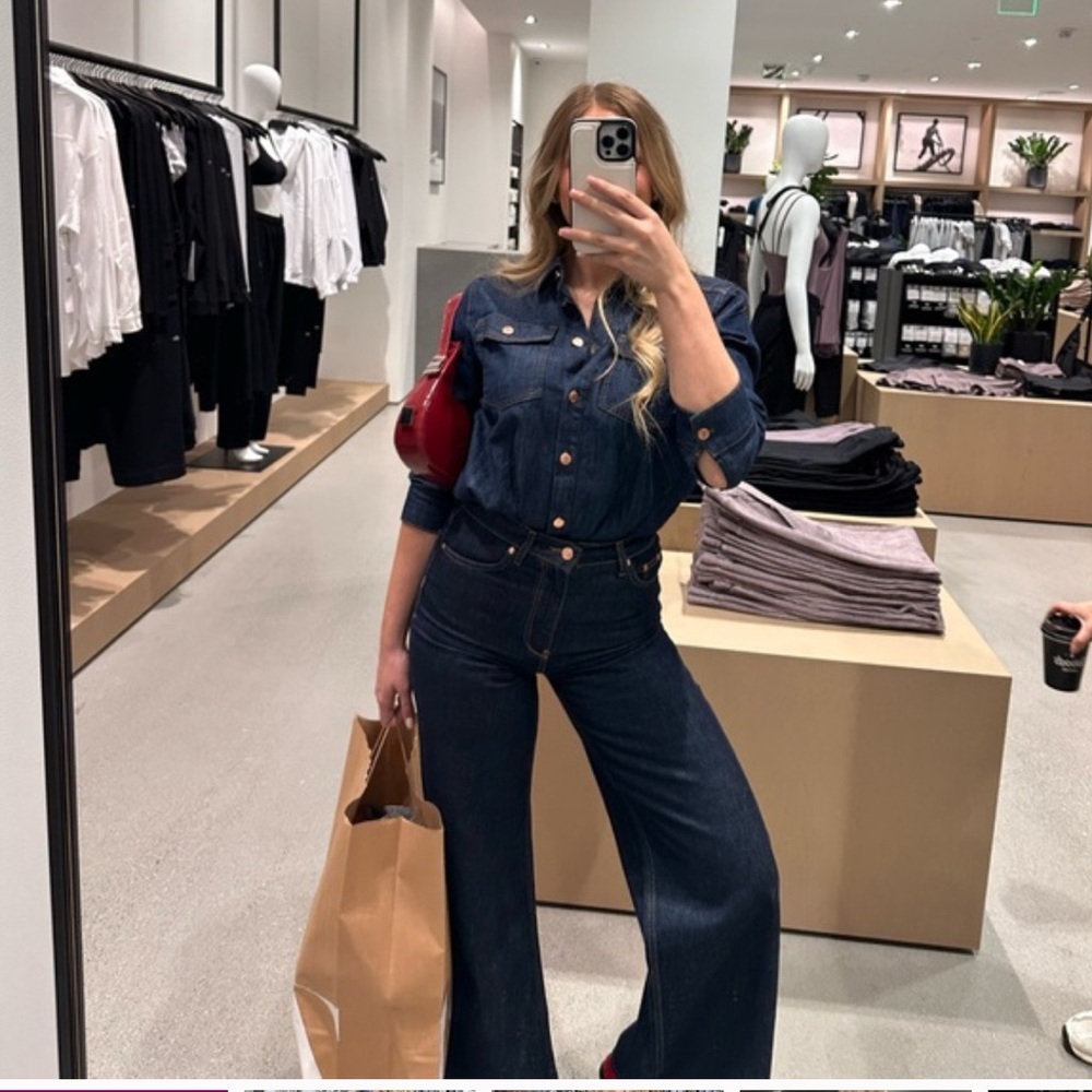 Zara Indigo Denim Trousers - Dark Wash